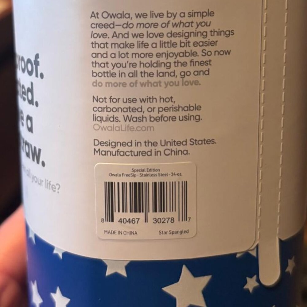 Brand new Owala 24oz Freesip 'Star Spangled' Water Bottle, limited, NWT - Picture 7 of 7